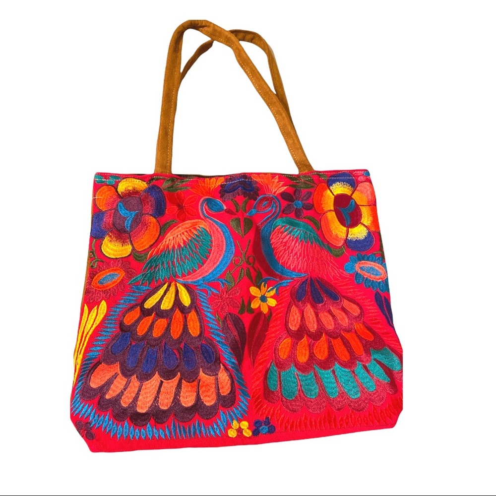 Mexicana Large Tote Handmade Embroidery